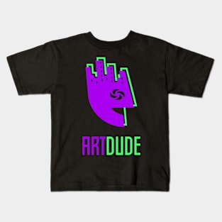 YourArtDude Logo In Purple And Lime Kids T-Shirt